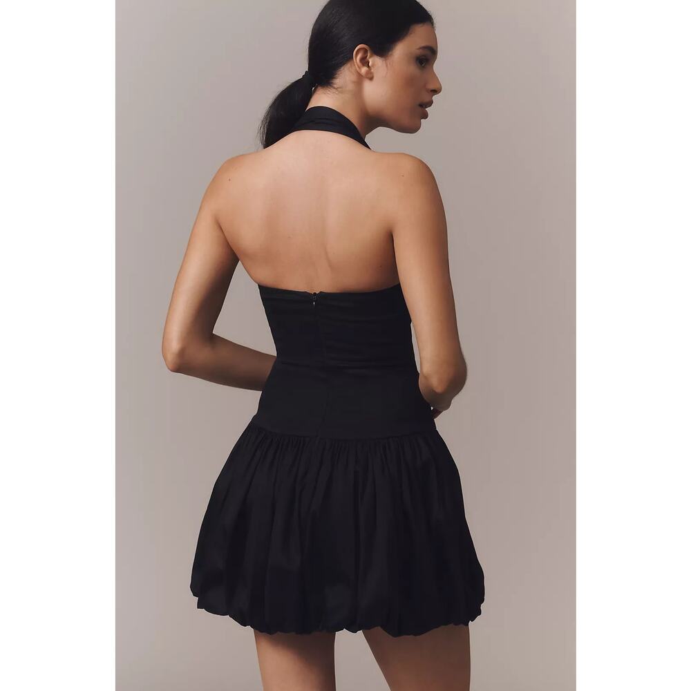 NWT Anthropologie x Delfi Collective Halter Bubble Mini Dress $298 LARGE Black - Picture 3 of 6